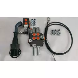 Гидрораспределитель 2Р80 с плавающим положением на 2 секции электроклапан, троса, джойстик с кнопкой