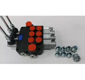 Гидрораспределитель трехсекционный 3Р80-L12L12L12 Корейский с плавающим положением L12 на 3 секции Гидрораспределитель трехсекционный 3Р80-L12L12L12 Корейский с плавающим положением L12 на 3 секции