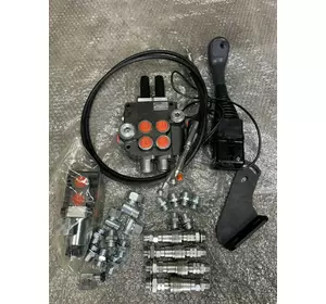 Гидрораспределитель 2Р80 с электроклапаном 50л/мин, джойстик с кнопкой на челюстной погрузчик Гидрораспределитель 2Р80 с электроклапаном 50л/мин, джойстик с кнопкой на челюстной погрузчик