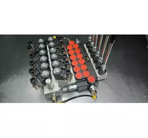 Гидрораспределитель 06P80 EHOR 6 секционный с гидроэлектроуправлением (ручное+электро) 80 л/мин 12/24 Корея Гидрораспределитель 06P80 EHOR 6 секционный с гидроэлектроуправлением (ручное+электро) 80 л/мин 12/24 Корея