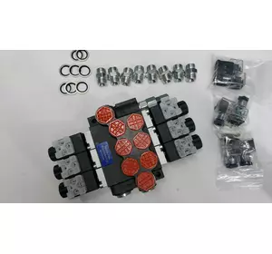 Гидрораспределитель с электроуправлением 3 секции Z50 24 Вольт корейский Гидрораспределитель с электроуправлением 3 секции Z50 24 Вольт корейский