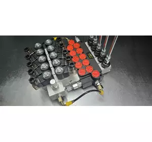 Гидрораспределитель 05P80 EHOR 5 секционный с гидроэлектроуправлением (ручное+электро) 80 л/мин 12/24 Корея Гидрораспределитель 05P80 EHOR 5 секционный с гидроэлектроуправлением (ручное+электро) 80 л/мин 12/24 Корея