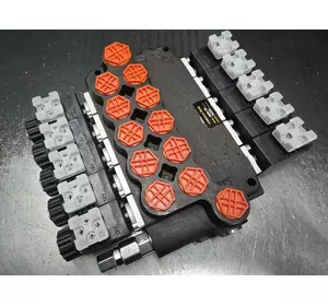 Гидрораспределитель 05Z80 80 л/мин 5 секционный с электрическим управлением на 24 Вольт корейский Гидрораспределитель 05Z80 80 л/мин 5 секционный с электрическим управлением на 24 Вольт корейский