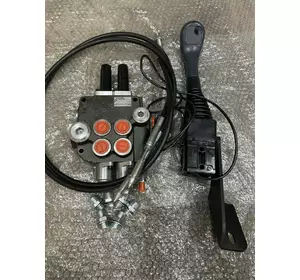 Гидрораспределитель Р80 2 секции 80 л/мин тросовое управление с джойстиками комплект Гидрораспределитель Р80 2 секции 80 л/мин тросовое управление с джойстиками комплект