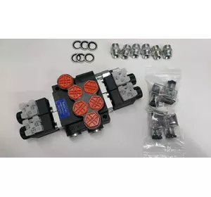 Гидрораспределитель с электроуправлением 2 секции Z50 12 Вольт корея Гидрораспределитель с электроуправлением 2 секции Z50 12 Вольт корея