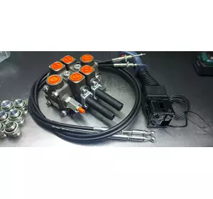 Гидрораспределитель 2 cекционный РС100 100-120 л/мин на тросах с джойстиком ( рукоятками) Гидрораспределитель 2 cекционный РС100 100-120 л/мин на тросах с джойстиком ( рукоятками)